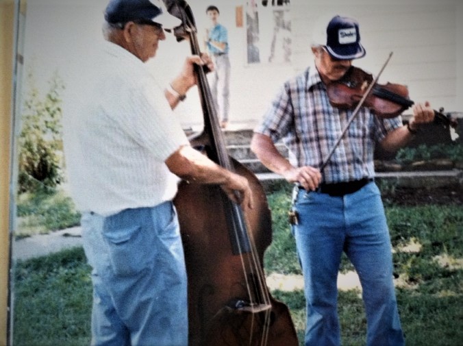 Father Amos on 1935 Kay Bass,
        Me on Fiddle